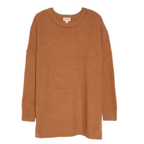 Open Edit Sweater Women's Size Large Brown Asymmetric Side Slit Hem Tunic NWT - Picture 11 of 12